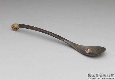 图片[2]-Silver jade-inlaid eating utensil with wood handle, Qing dynasty, 18th-19th century-China Archive